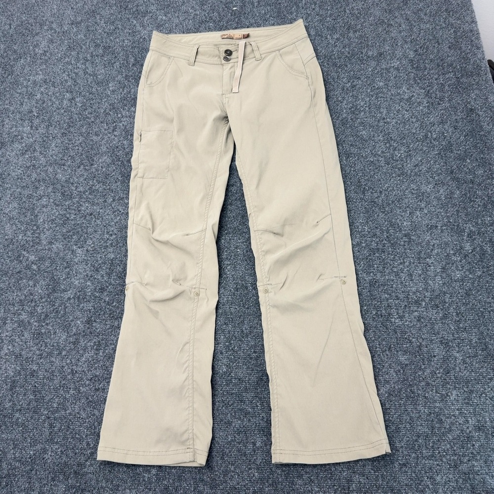 Prana Pants Women 4 Tan Nylon Stretch Cargo Hiking Outdoor Gorpcore Style